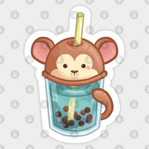 Monkey Bubble Tea Sticker by Khotekmei